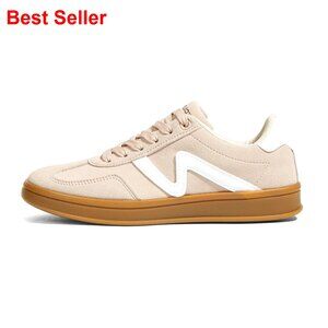 Women's Retro Fashion Sneakers with Gum Sole Low Top Casual Walking Shoes